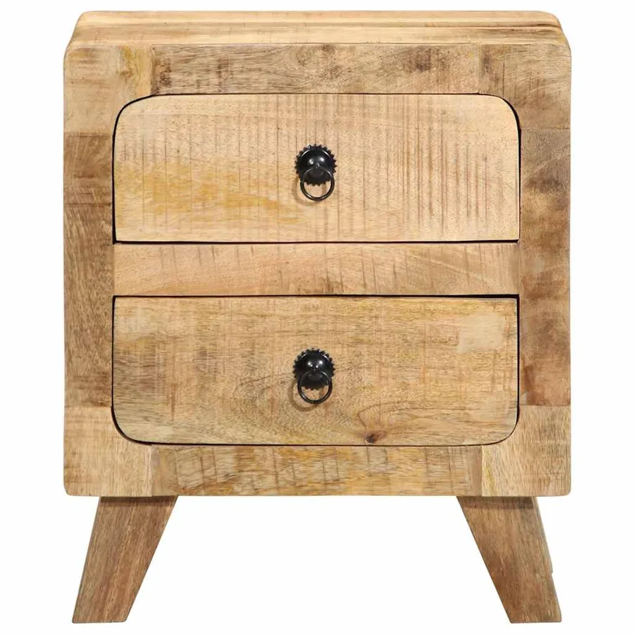 Table de chevet 40x32x46 cm bois de manguier massif brut - 2