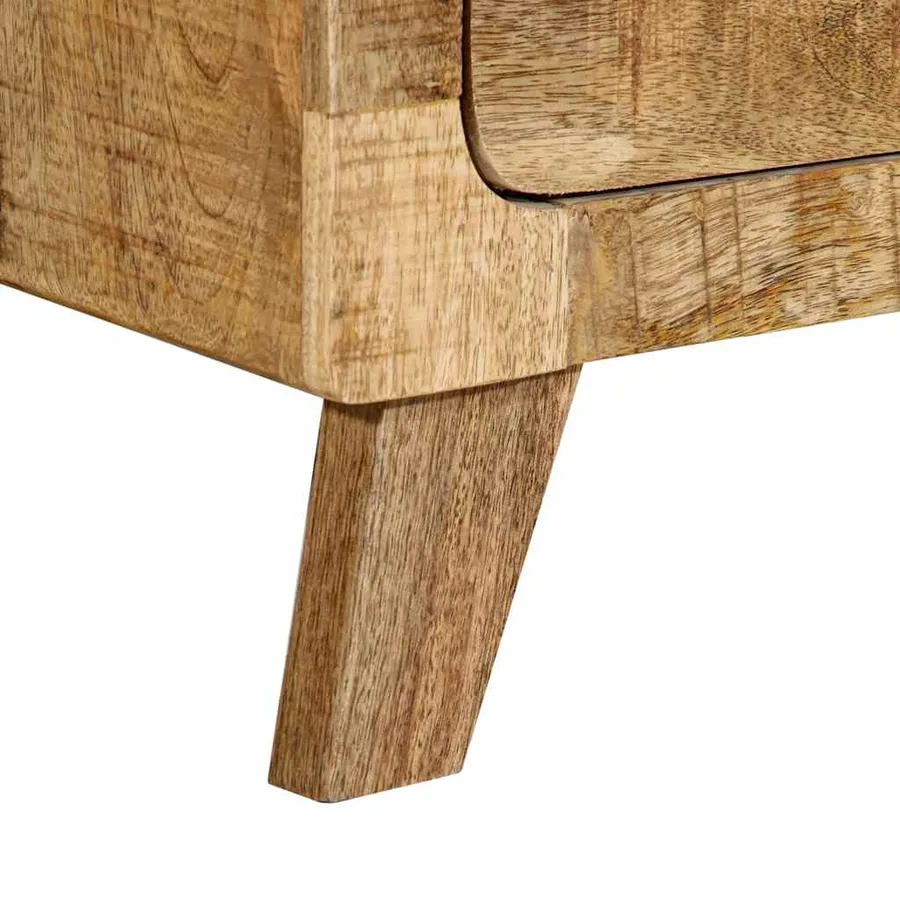 Table de chevet 40x32x46 cm bois de manguier massif brut - 8