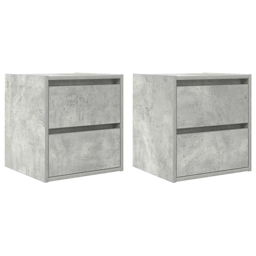 Tables de chevet murales 2 pcs gris béton 38x34x40 cm - 2