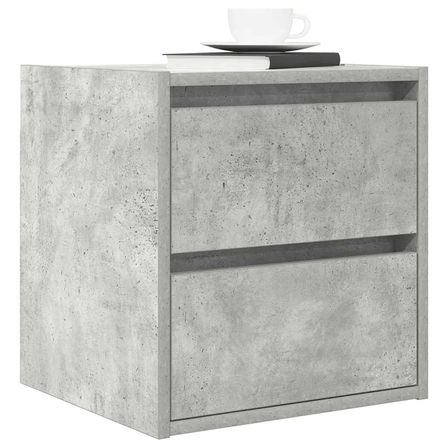 Tables de chevet murales 2 pcs gris béton 38x34x40 cm - 4