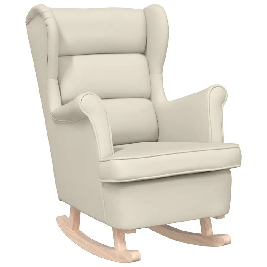 Chaise à bascule blanc 74x90x102 cm lin - 2