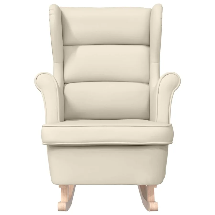 Chaise à bascule blanc 74x90x102 cm lin - 4