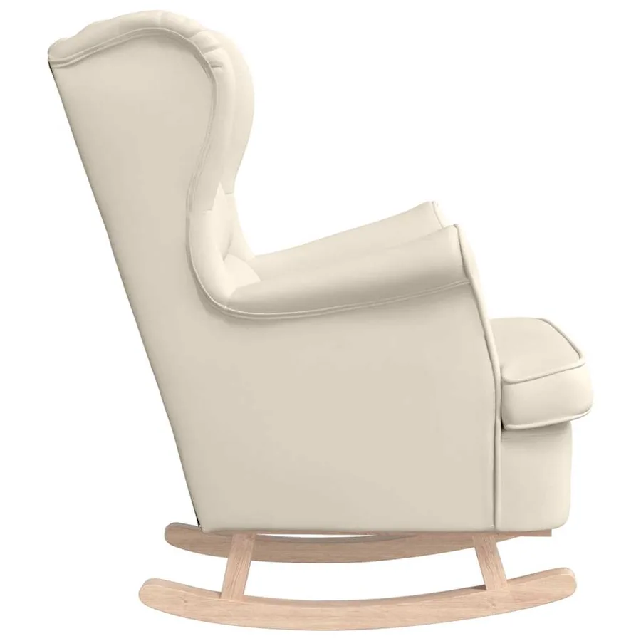 Chaise à bascule blanc 74x90x102 cm lin - 5