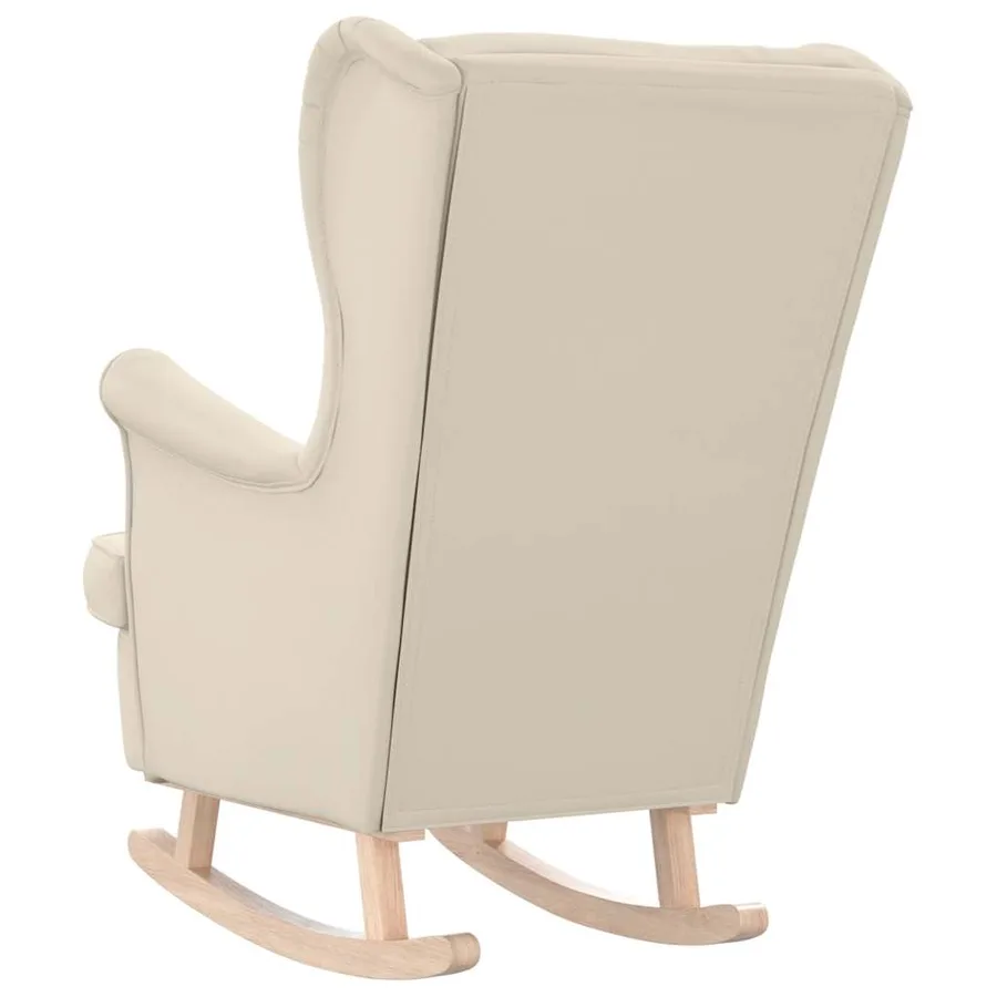 Chaise à bascule blanc 74x90x102 cm lin - 6