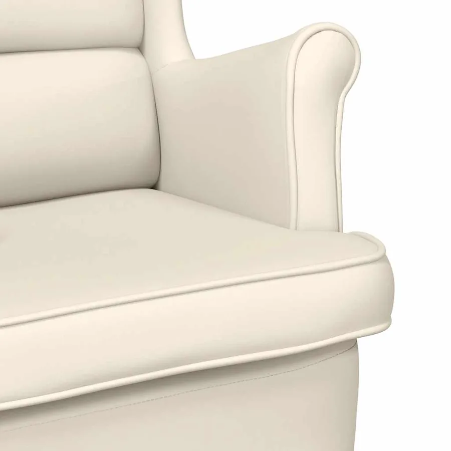 Chaise à bascule blanc 74x90x102 cm lin - 7