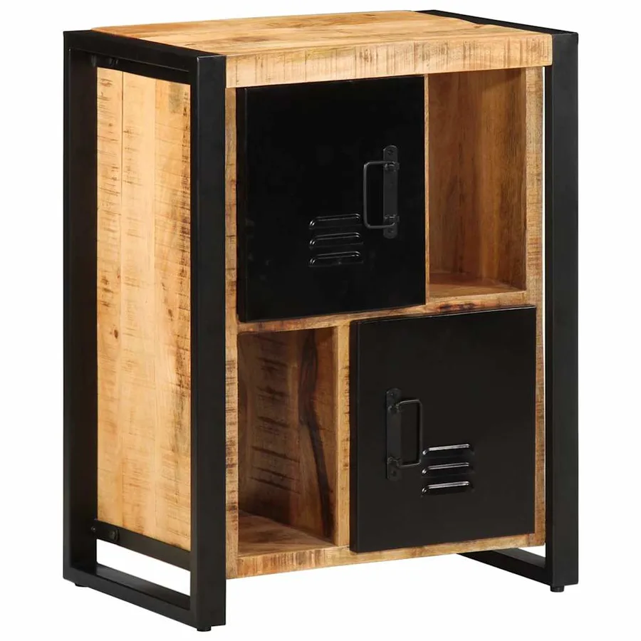 Buffet 55x35x70 cm bois de manguier brut massif - 3