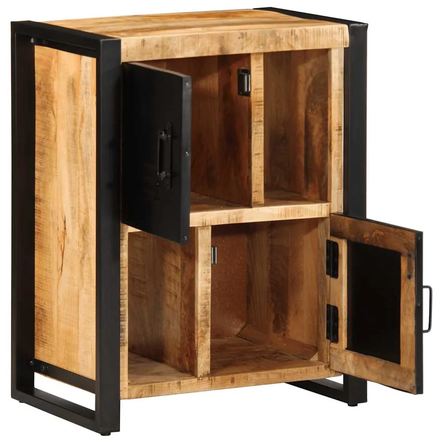 Buffet 55x35x70 cm bois de manguier brut massif - 5