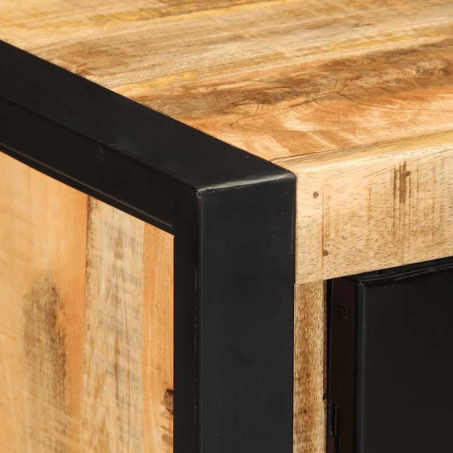 Buffet 55x35x70 cm bois de manguier brut massif - 8
