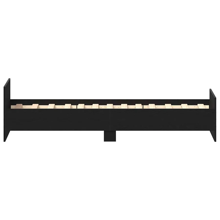 Cadre de lit sans matelas chêne noir 90x200cm bois d'ingénierie - 7