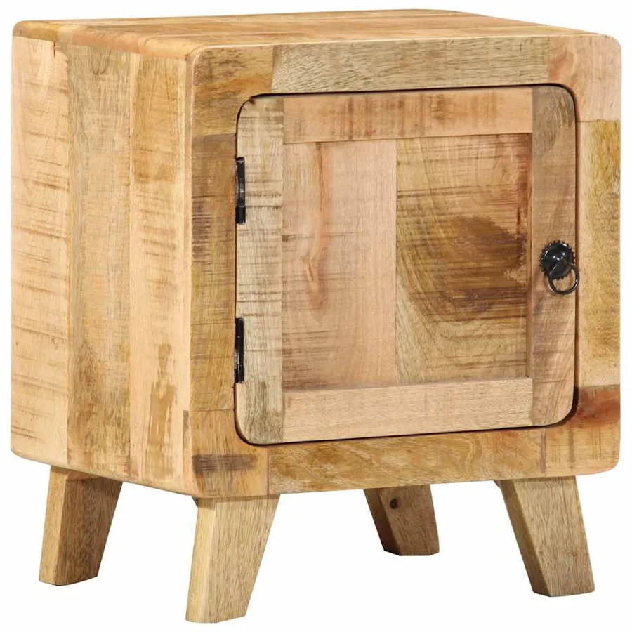 Table de chevet 40x32x46 cm bois de manguier massif brut - 11