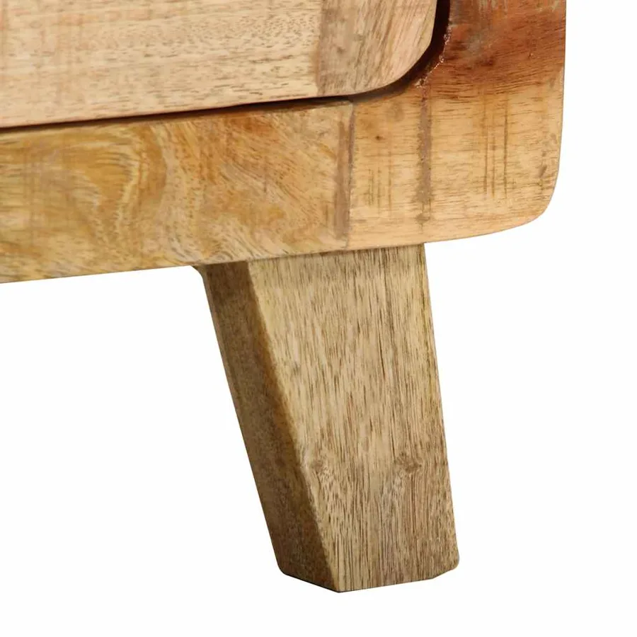 Table de chevet 40x32x46 cm bois de manguier massif brut - 8