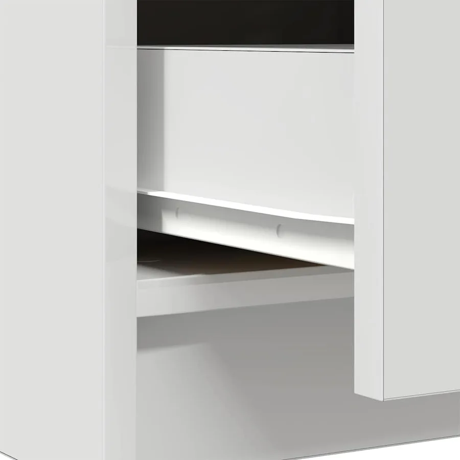 Buffet avec tiroir blanc 71x35x65 cm bois d'ingénierie - 12