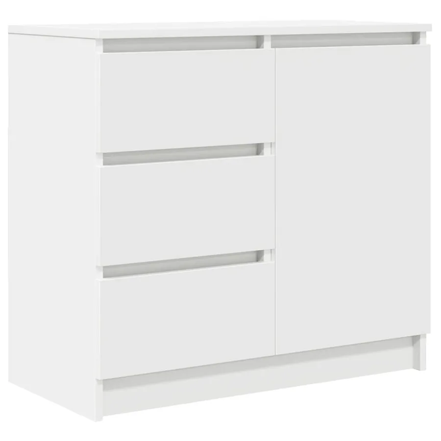 Buffet avec tiroir blanc 71x35x65 cm bois d'ingénierie - 2