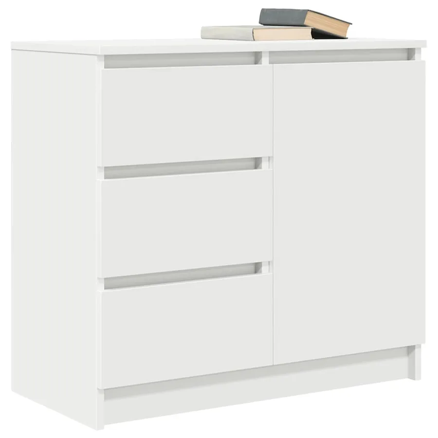 Buffet avec tiroir blanc 71x35x65 cm bois d'ingénierie - 4