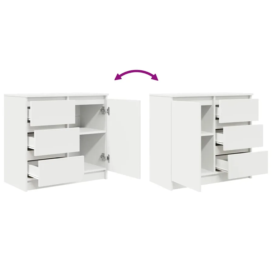Buffet avec tiroir blanc 71x35x65 cm bois d'ingénierie - 9