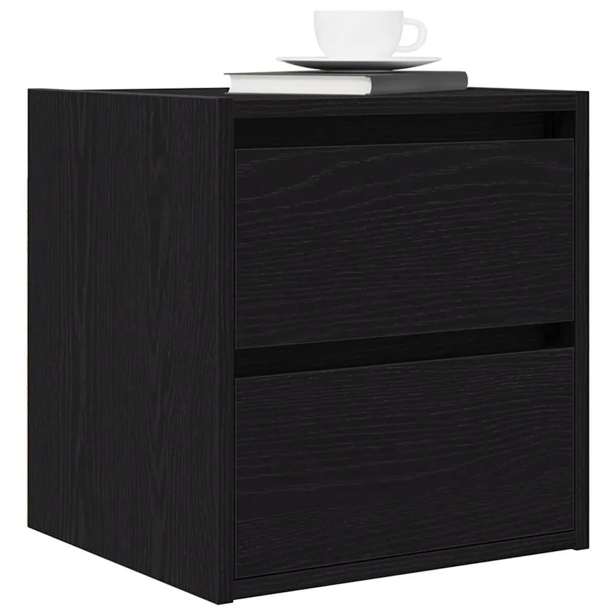 Table de chevet murale chêne noir 38x34x40 cm - 4