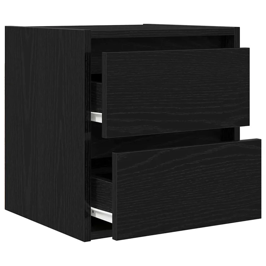 Table de chevet murale chêne noir 38x34x40 cm - 5