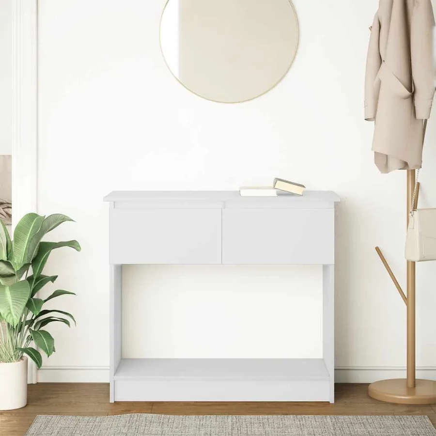 Table console avec tiroirs blanc 85,5x38,5x74,5 cm - 3
