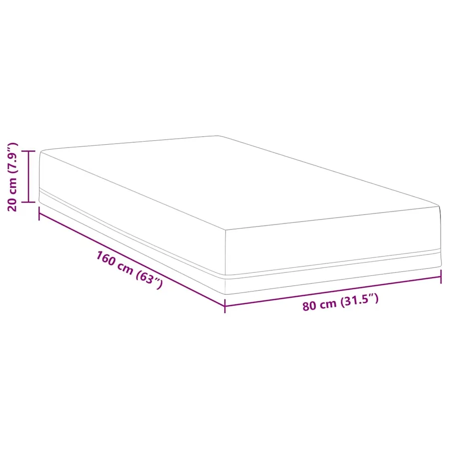 Matelas Blanc et Bleu 80 x 160 cm Tissu jacquard - 11