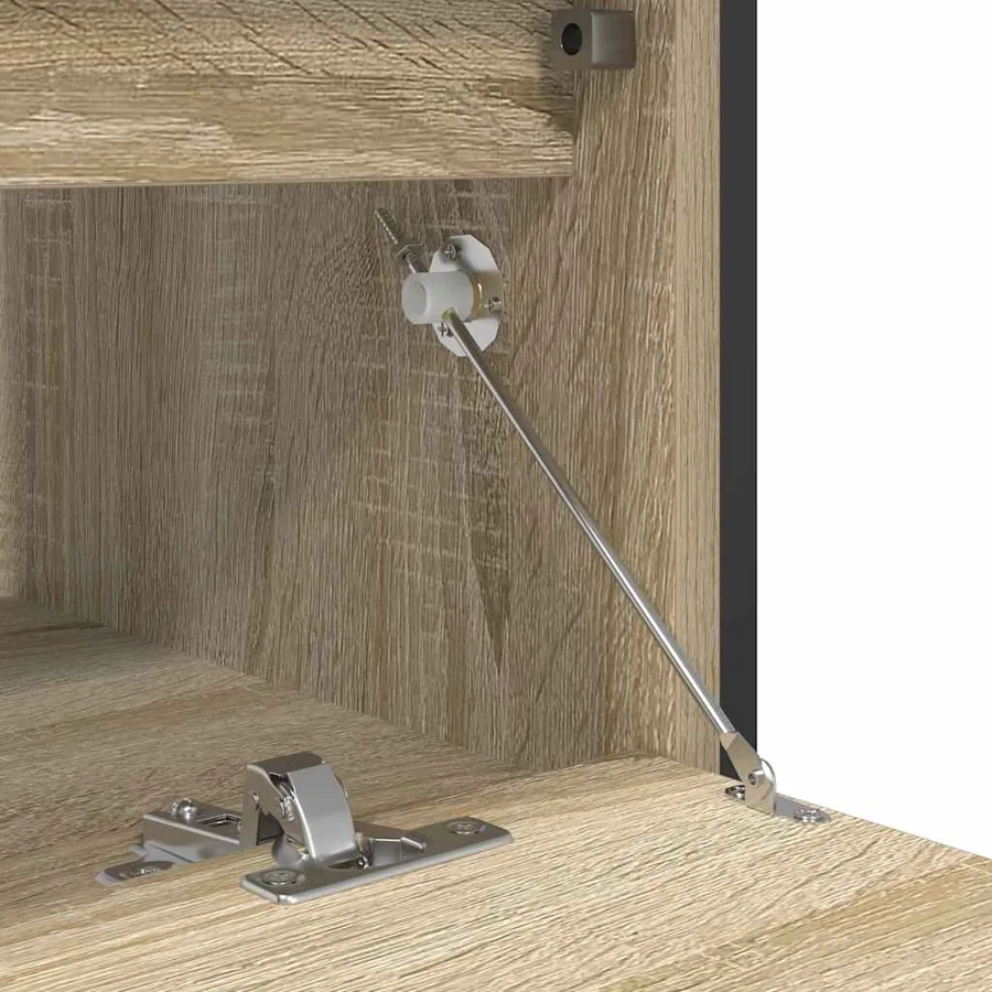 Meuble de salle de bain lavabo et tiroirs chêne sonoma - 13