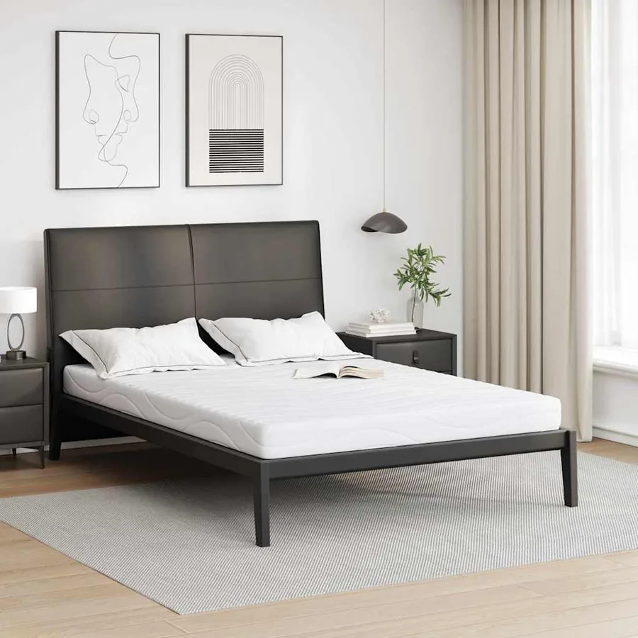 Matelas Blanc 140 x 190 cm Tissu jacquard