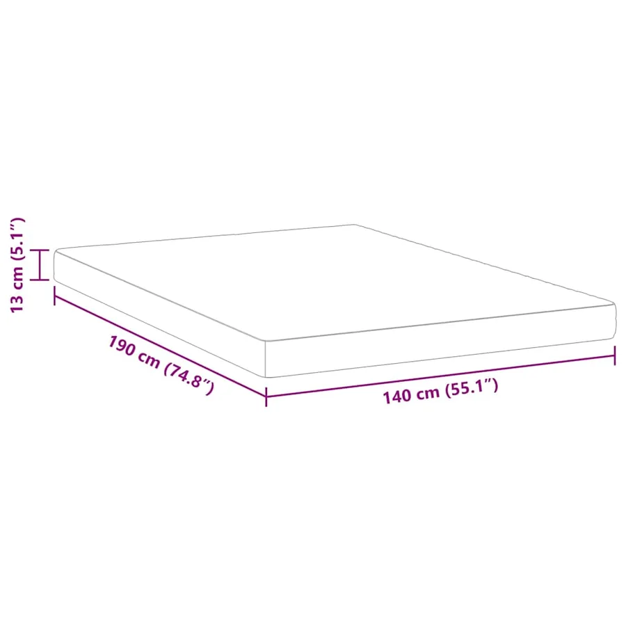 Matelas Blanc 140 x 190 cm Tissu jacquard - 12