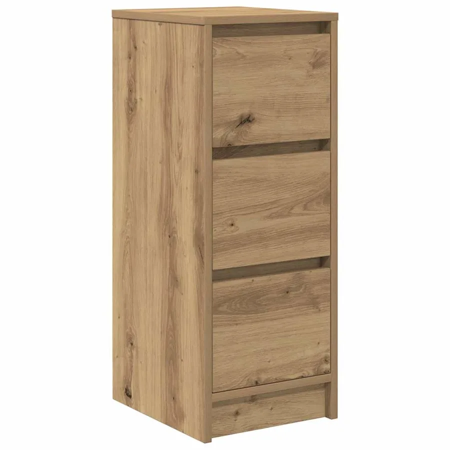 Buffet chêne artisanal 29,5x34x76 cm bois d'ingénierie - 2