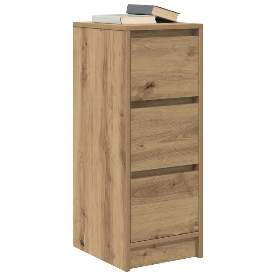 Buffet chêne artisanal 29,5x34x76 cm bois d'ingénierie - 4