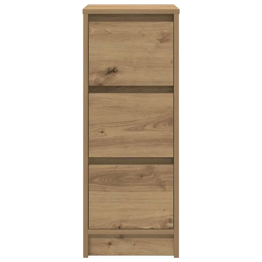 Buffet chêne artisanal 29,5x34x76 cm bois d'ingénierie - 6