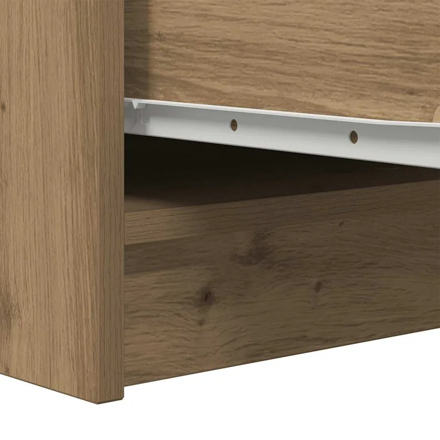 Buffet chêne artisanal 29,5x34x76 cm bois d'ingénierie - 9