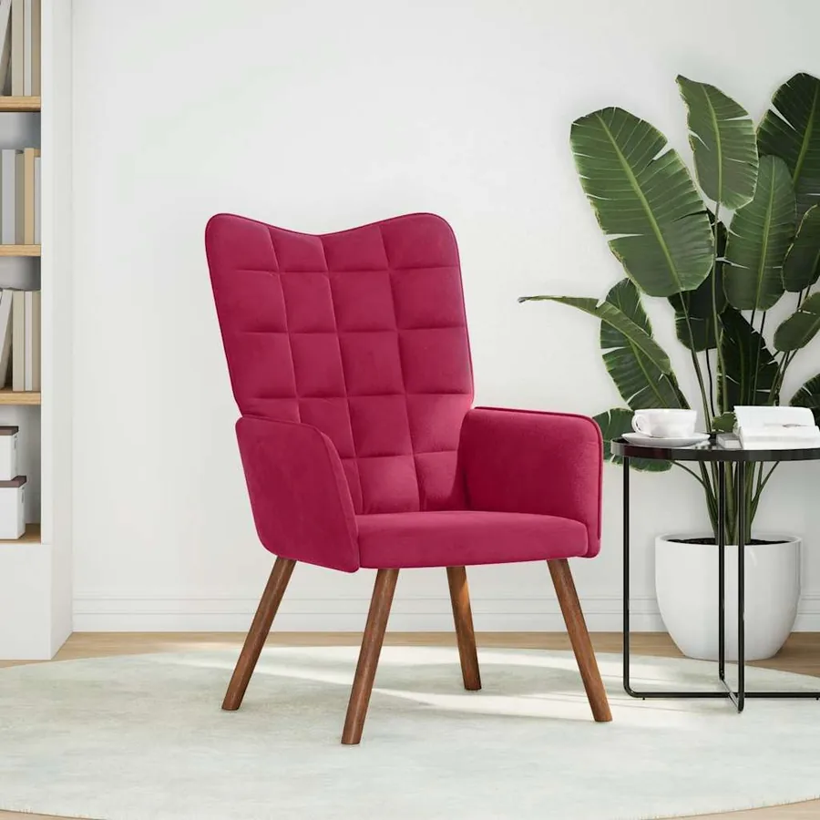 Chaise de relaxation Rouge bordeaux Velours