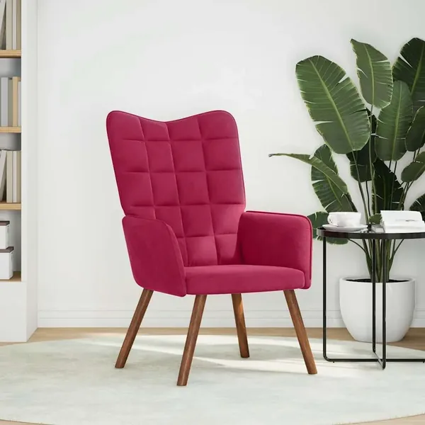 Chaise de relaxation Rouge bordeaux Velours