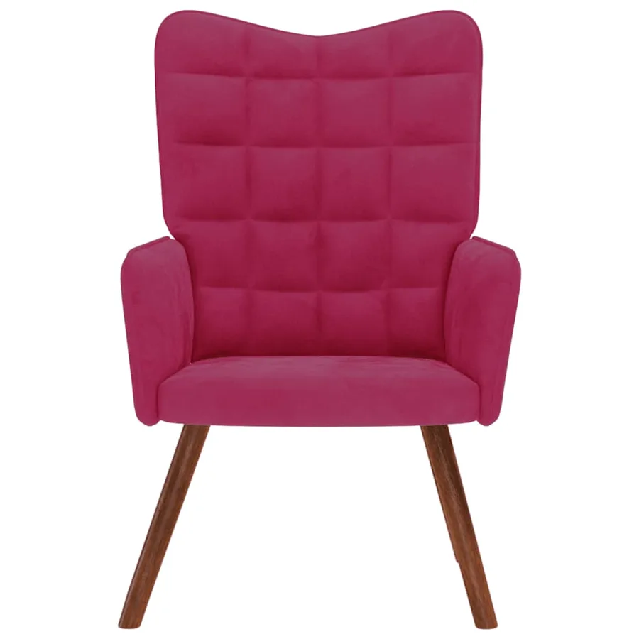 Chaise de relaxation Rouge bordeaux Velours - 2
