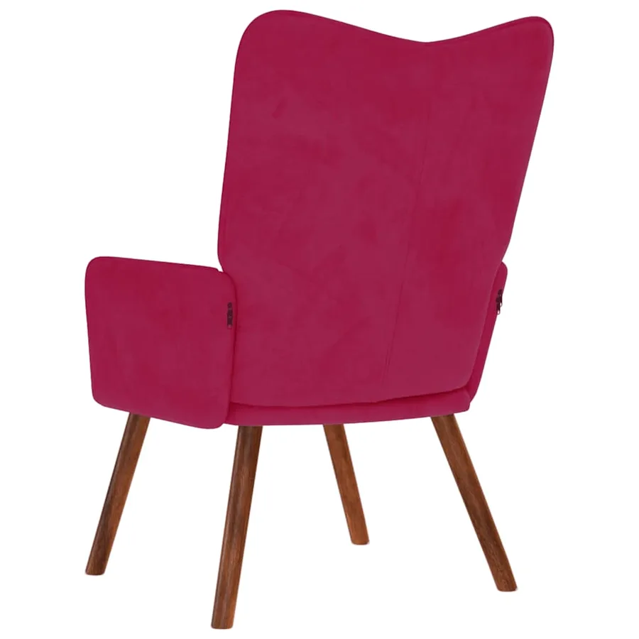 Chaise de relaxation Rouge bordeaux Velours - 4