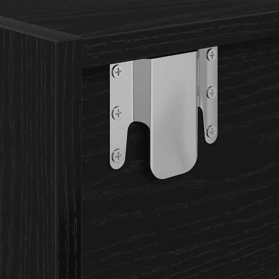 Meuble TV 2 pcs chêne noir 80x31x25,5 cm bois d'ingénierie - 12