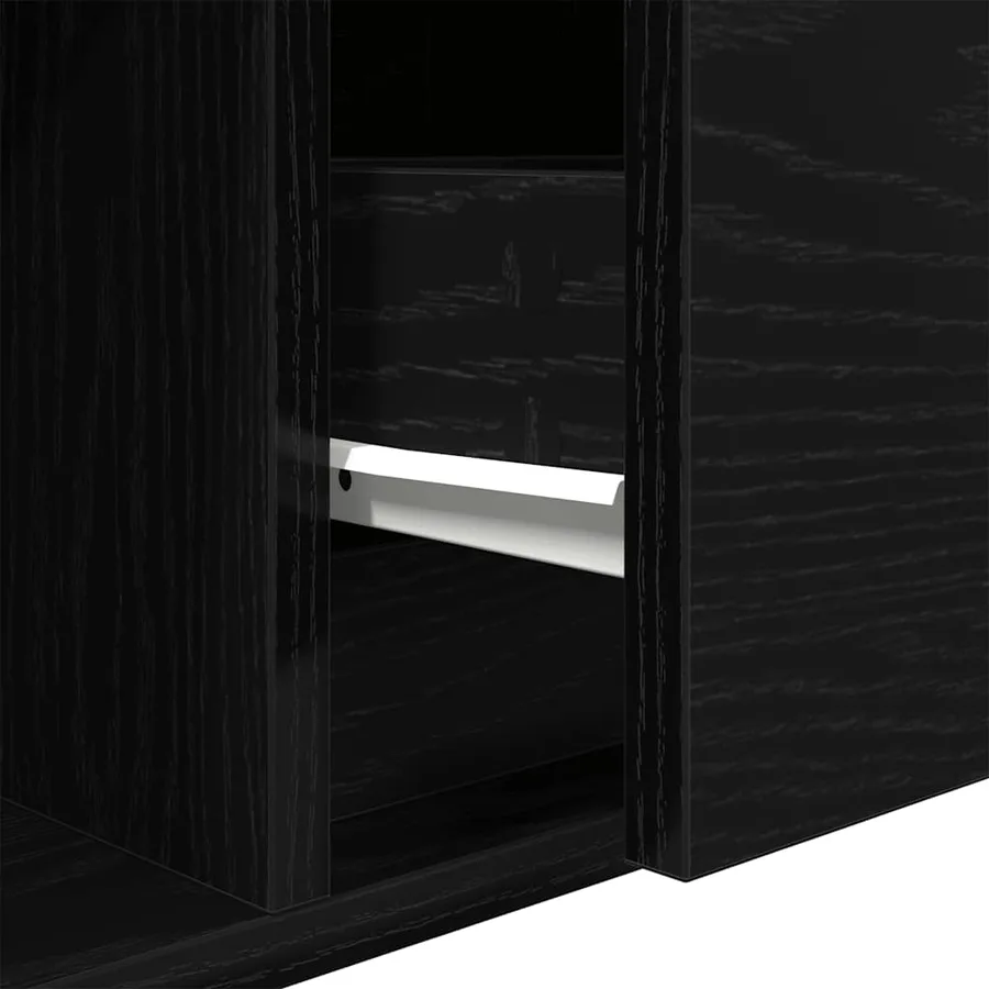 Meuble TV 2 pcs chêne noir 80x31x25,5 cm bois d'ingénierie - 13