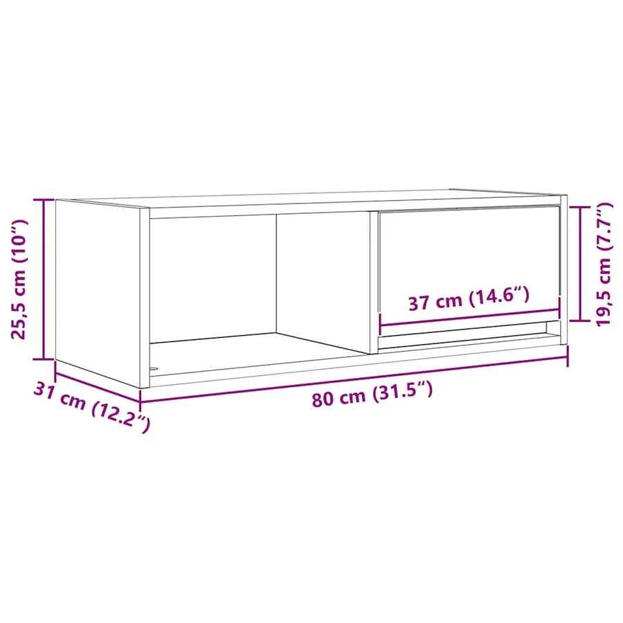 Meuble TV 2 pcs chêne noir 80x31x25,5 cm bois d'ingénierie - 15