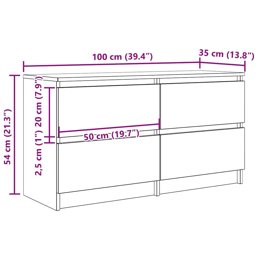 Meuble TV sonoma gris 100x35x54 cm bois d'ingénierie - 12