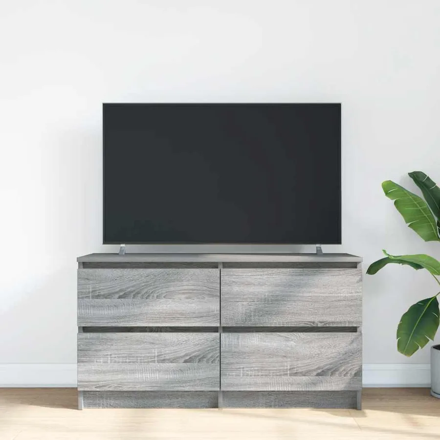 Meuble TV sonoma gris 100x35x54 cm bois d'ingénierie - 3