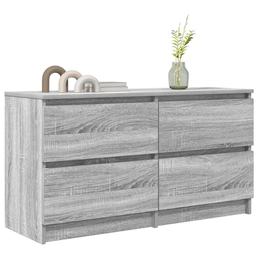 Meuble TV sonoma gris 100x35x54 cm bois d'ingénierie - 4