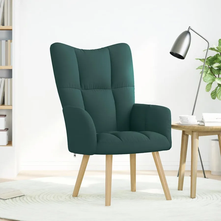 Chaise de relaxation Vert foncé Tissu - 2