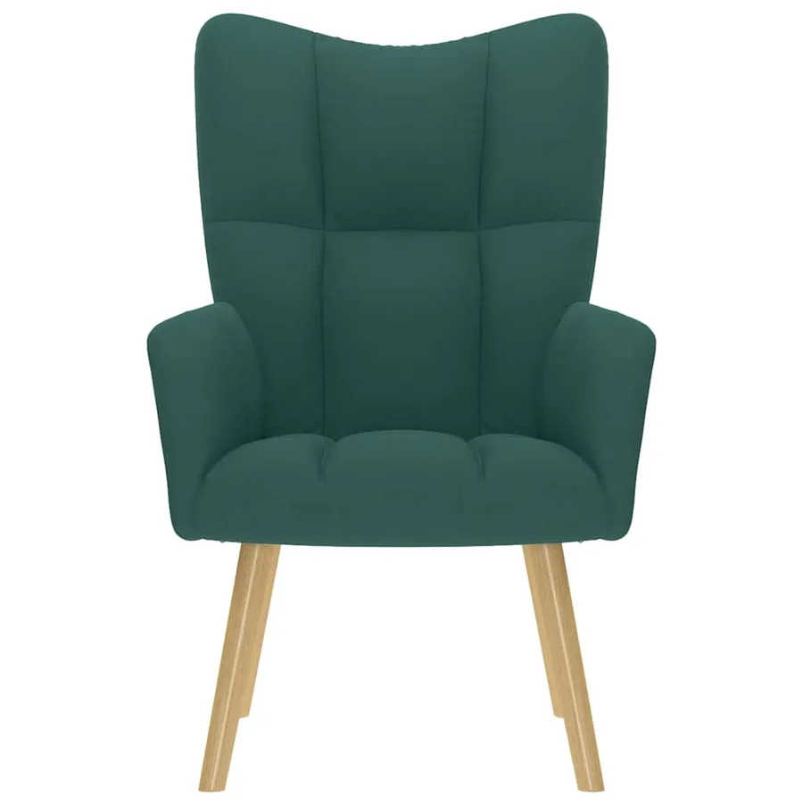 Chaise de relaxation Vert foncé Tissu - 3