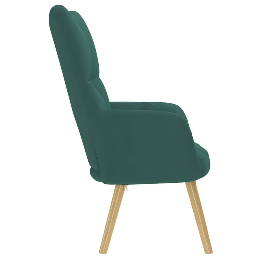 Chaise de relaxation Vert foncé Tissu - 4