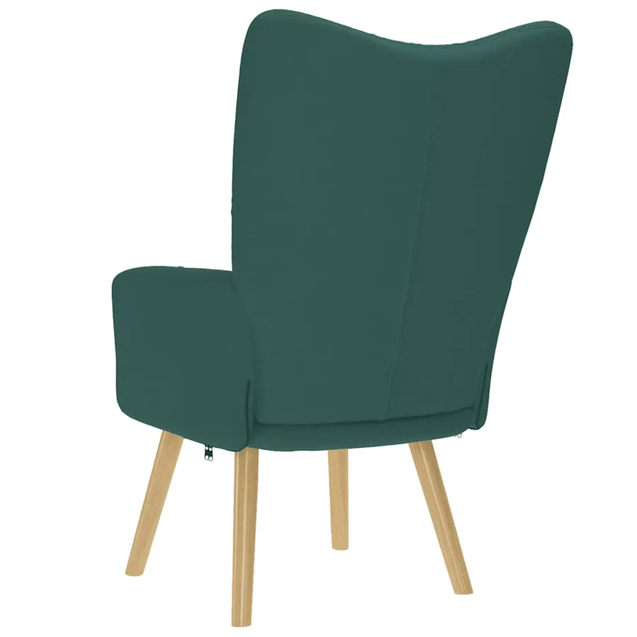 Chaise de relaxation Vert foncé Tissu - 5