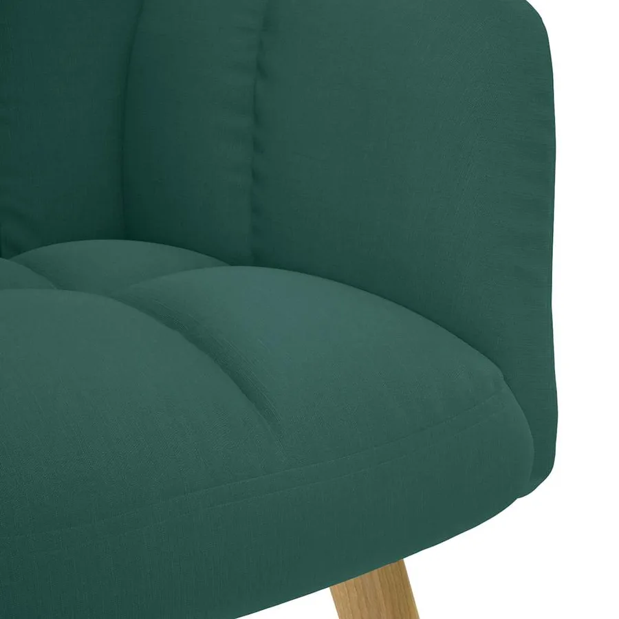 Chaise de relaxation Vert foncé Tissu - 6
