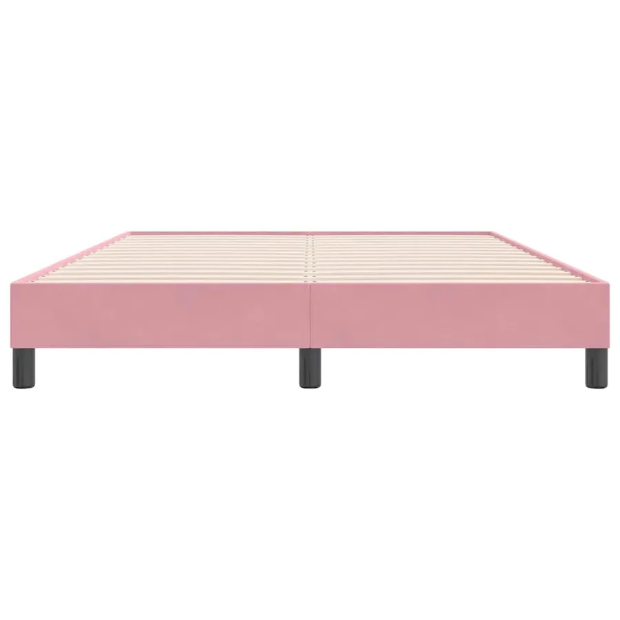 Cadre de lit sans matelas rose 140x220 cm velours - 5