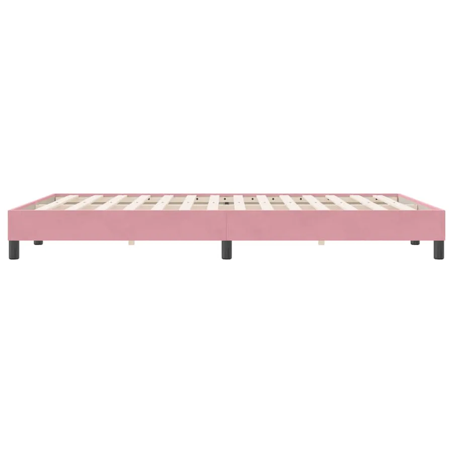 Cadre de lit sans matelas rose 140x220 cm velours - 6