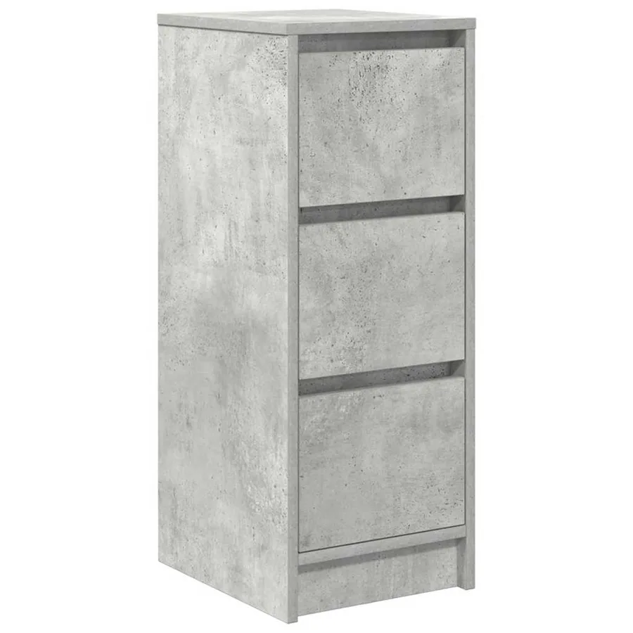 Buffet gris béton 29,5x34x76 cm bois d'ingénierie - 2