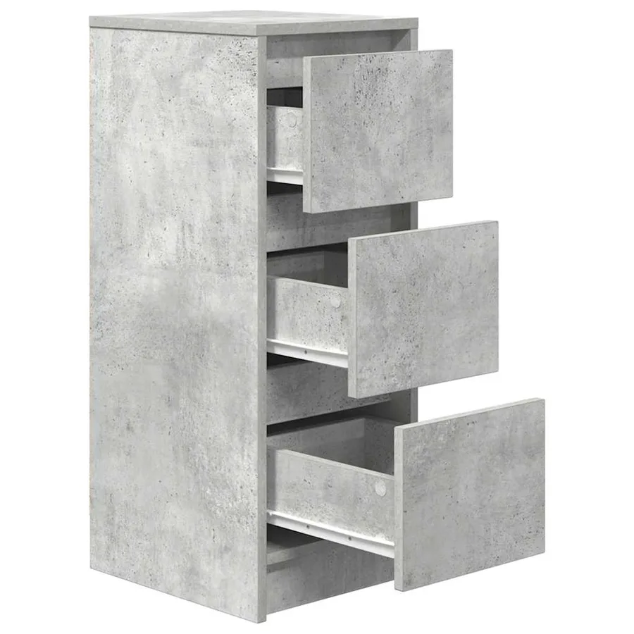 Buffet gris béton 29,5x34x76 cm bois d'ingénierie - 5