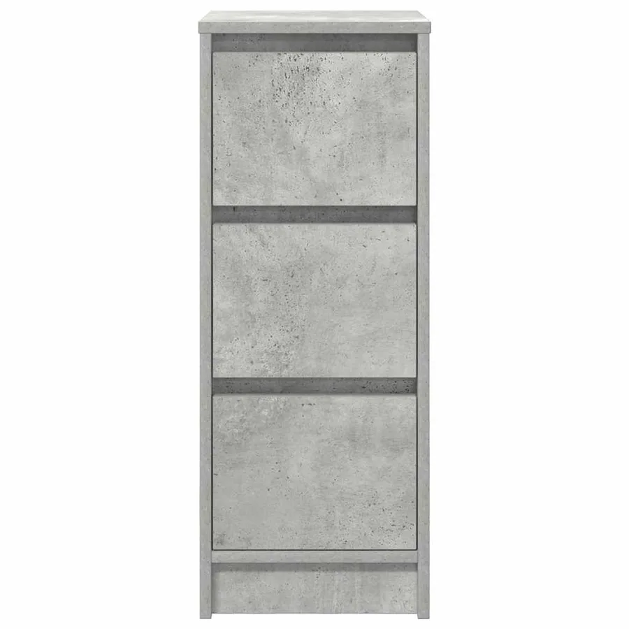 Buffet gris béton 29,5x34x76 cm bois d'ingénierie - 6